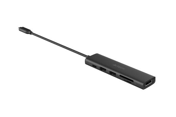 DOCKING Station A4tech universal, 6-in-1, cablu 0.20m, gri - 3