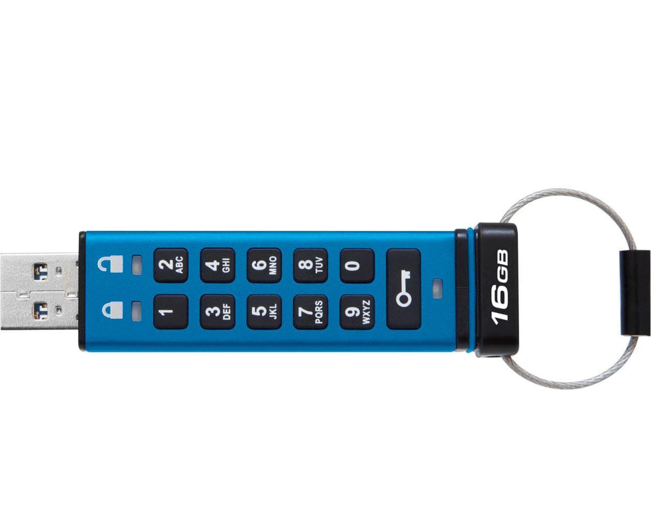 Memorie USB Kingston Keypad 200 16 GB, USB 3.2, Albastru - 2