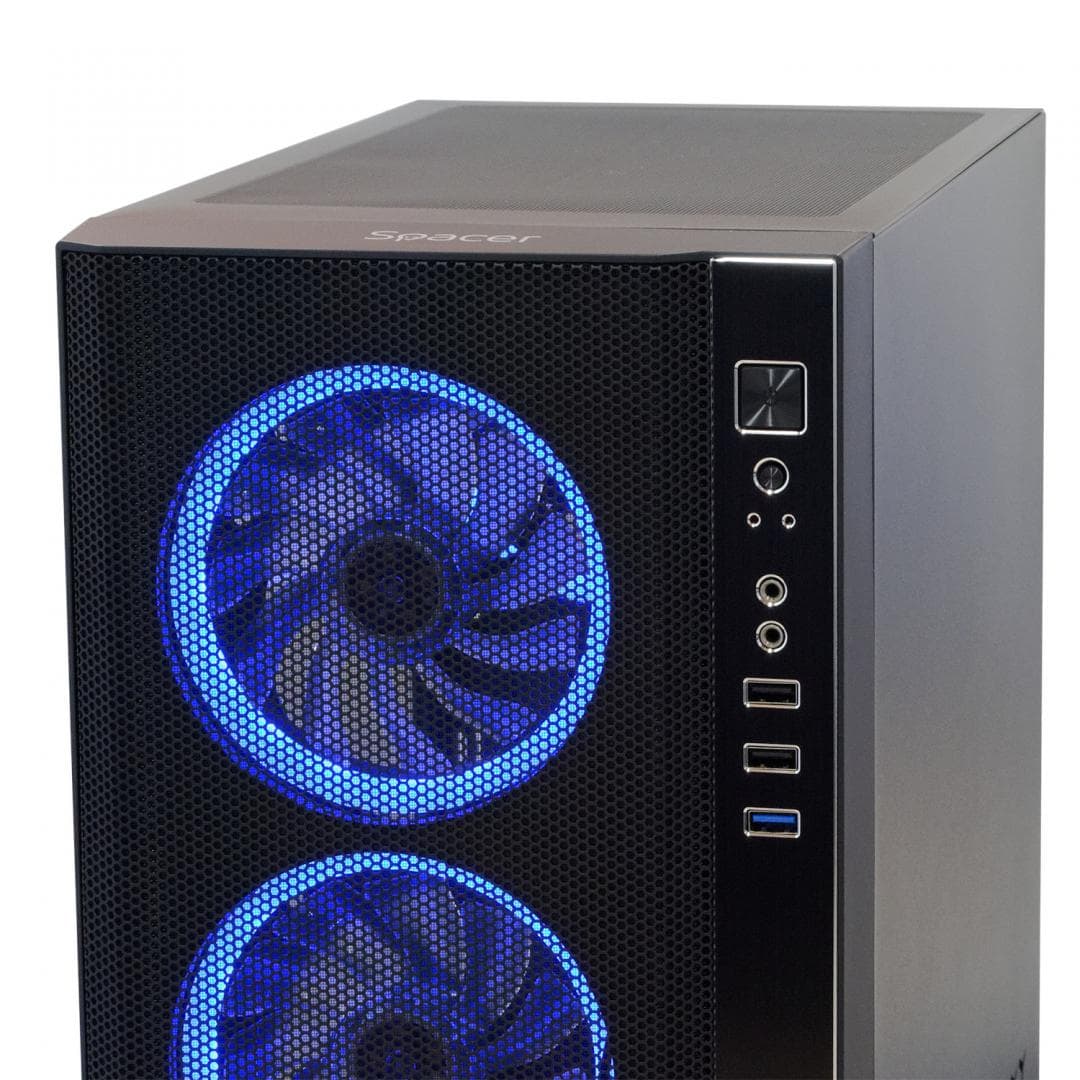 Carcasa SPACER SPCS-GC-RAINBOW, RGB, Mid Tower, Black - 6