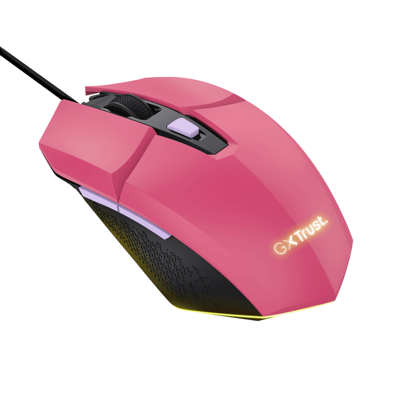 Mouse Trust GXT110W Felox cu fir,  6400 DPI, roz - 4