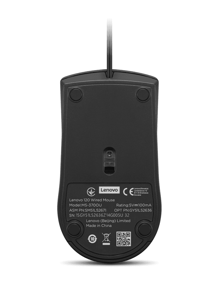 Mouse cu fir Lenovo 120; 1600DPI; conectivitate: USB-A; senzor optic; - 2