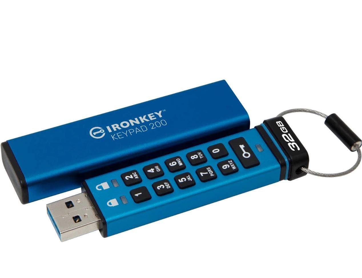 Memorie USB Kingston Keypad 200 32 GB, USB 3.2, Albastru - 3