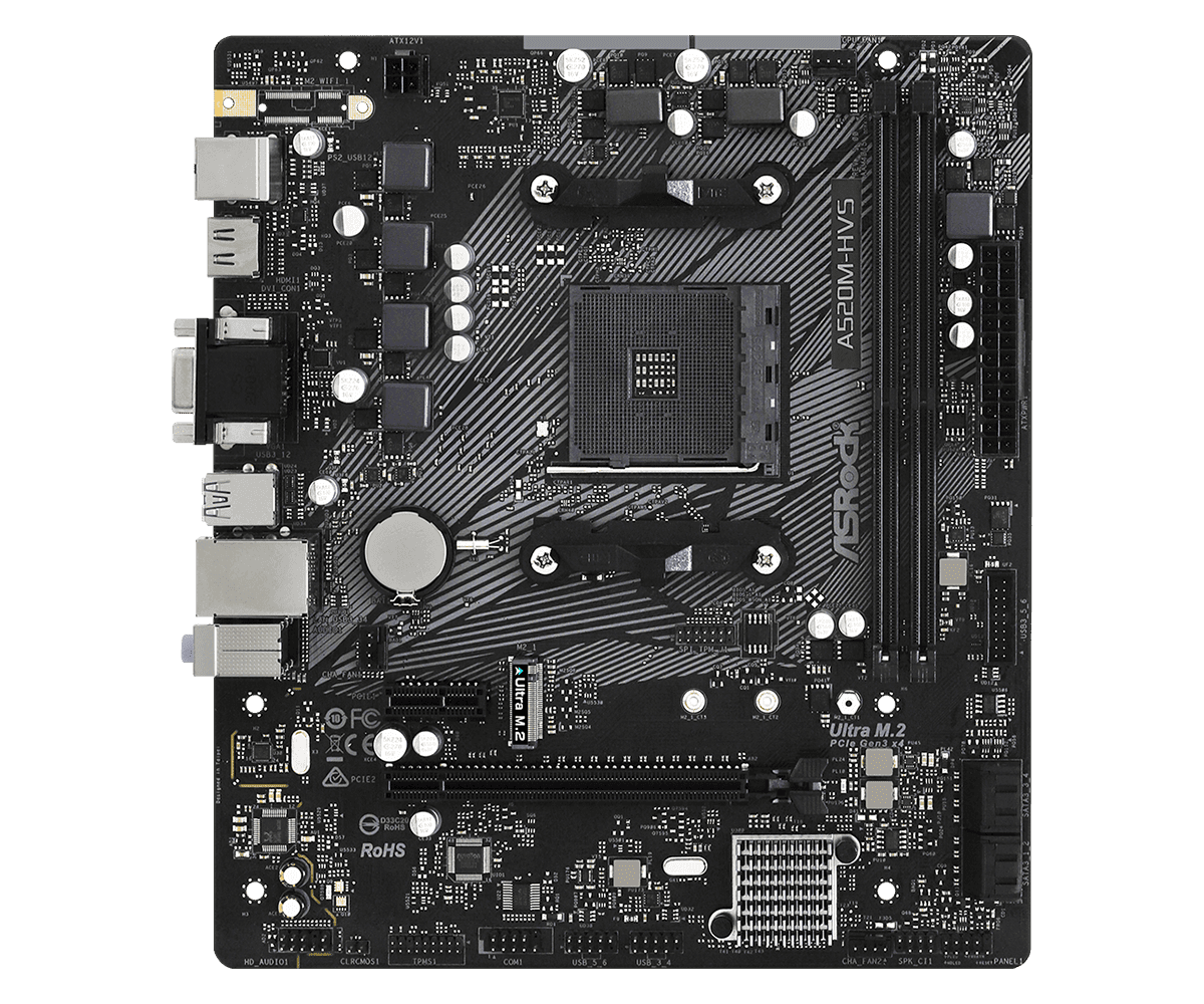 Placa de baza ASRock A520M-HVS, Socket AM4, DDR4, Micro-ATX - 2
