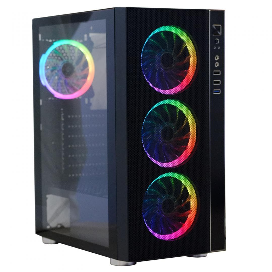 Carcasa SPACER SPCS-GC-RAINBOW, RGB, Mid Tower, Black - 5