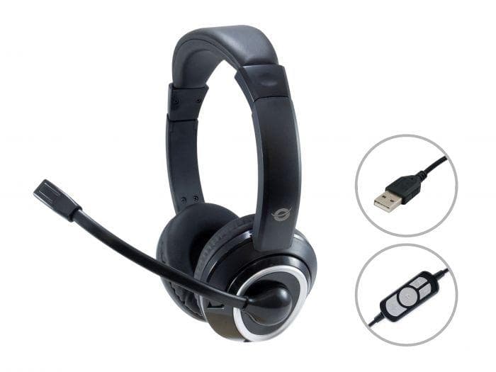 Casti Head-band CONCEPTRONIC POLONA USB Headset, Cu fir, Negru - 3