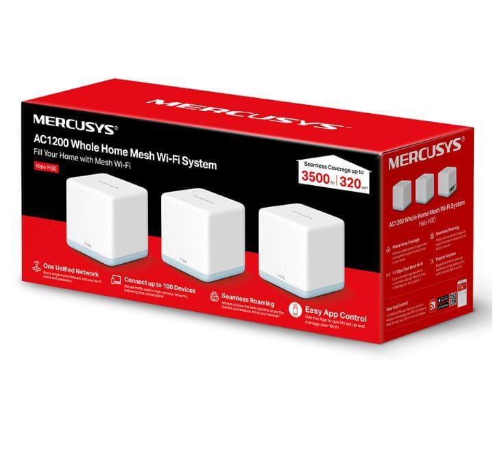 Mercusys AC1200 Whole Home Wi-Fi system HALO H30(3-PACK), Standarde Wireless: - 4