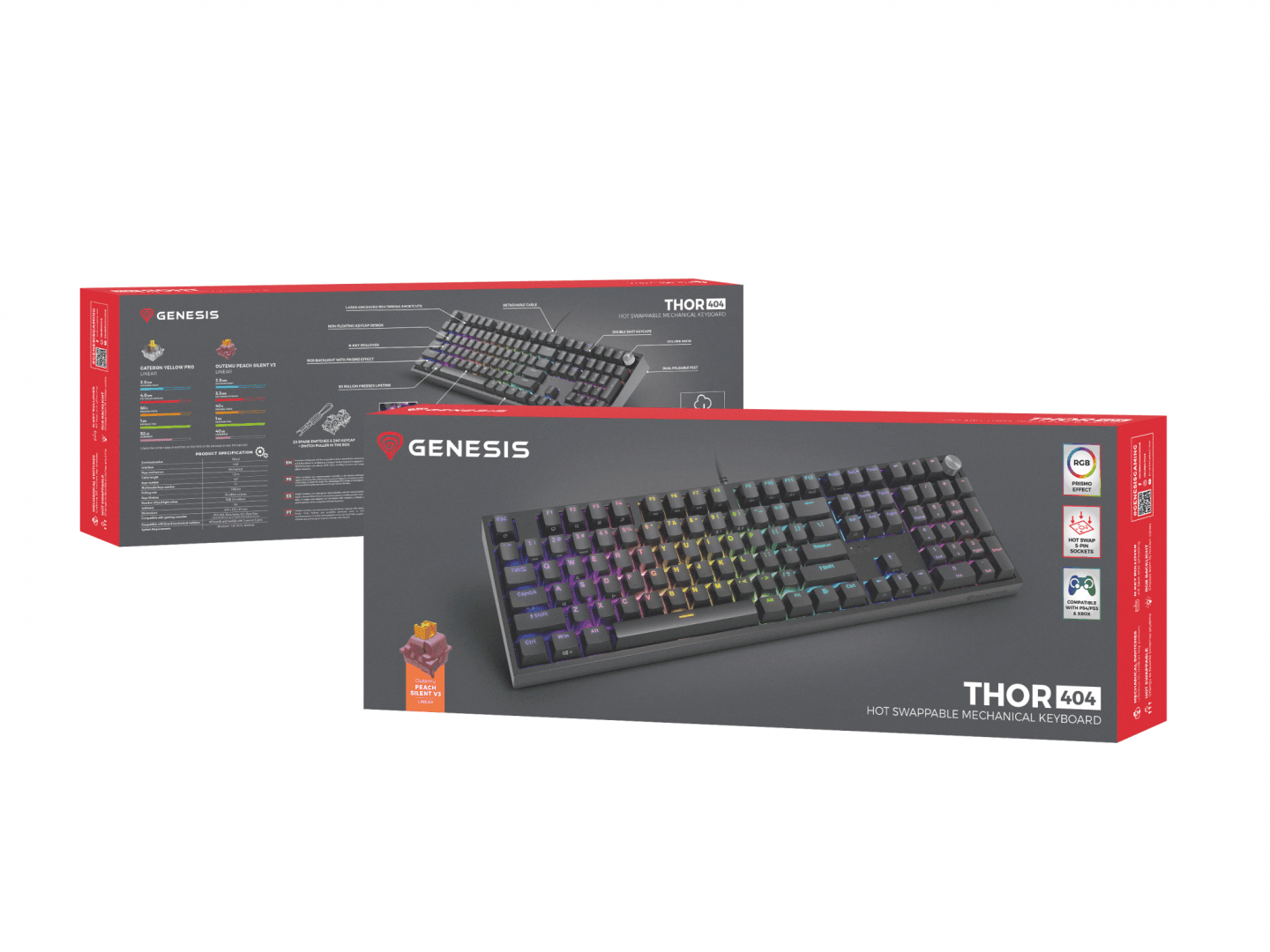 Tastatura gaming mecanica cu fir Genesis Thor 404 , iluminare - 7