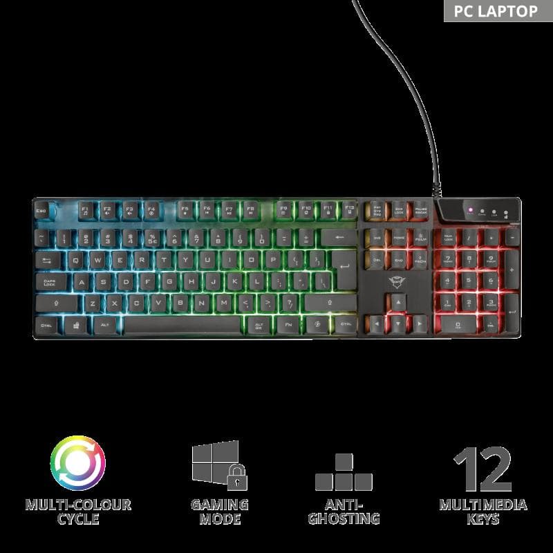 Tastatura Trust GXT 835 Azor, gaming, neagra - 3