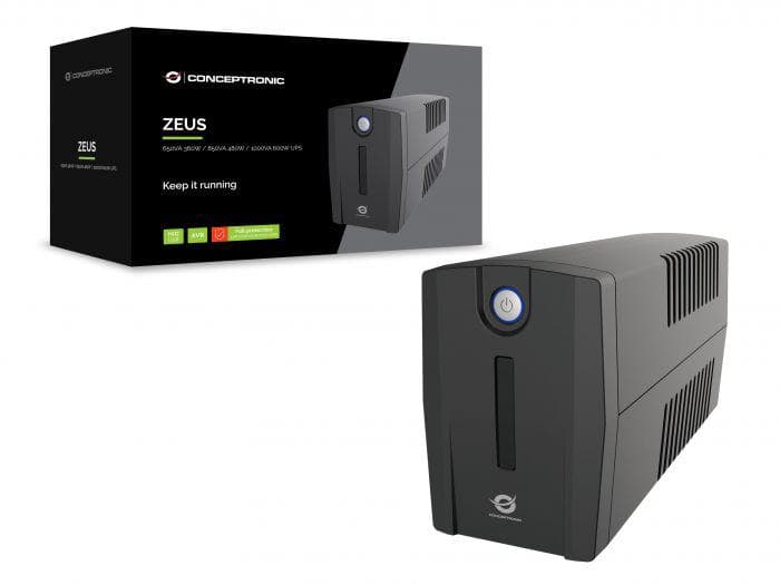 Conceptronic ZEUS02ES 850VA 480W UPS, Schuko x 2, HID USB,