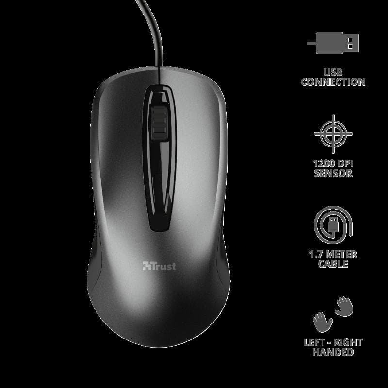 Mouse Trust Carve, USB Mouse, negru - 3