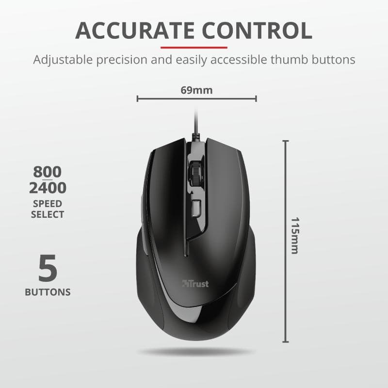 Mouse Trust Voca Comfort Mouse, negru - 5