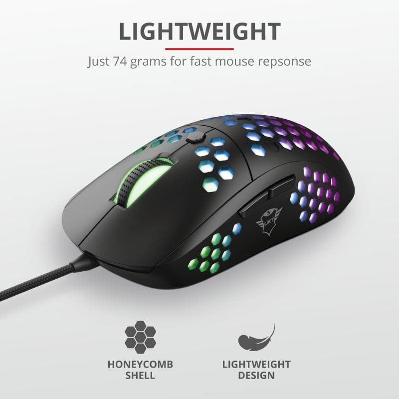 Mouse Trust GXT 960, Graphin Ultra-lightweight Gaming Mouse, negru - 8