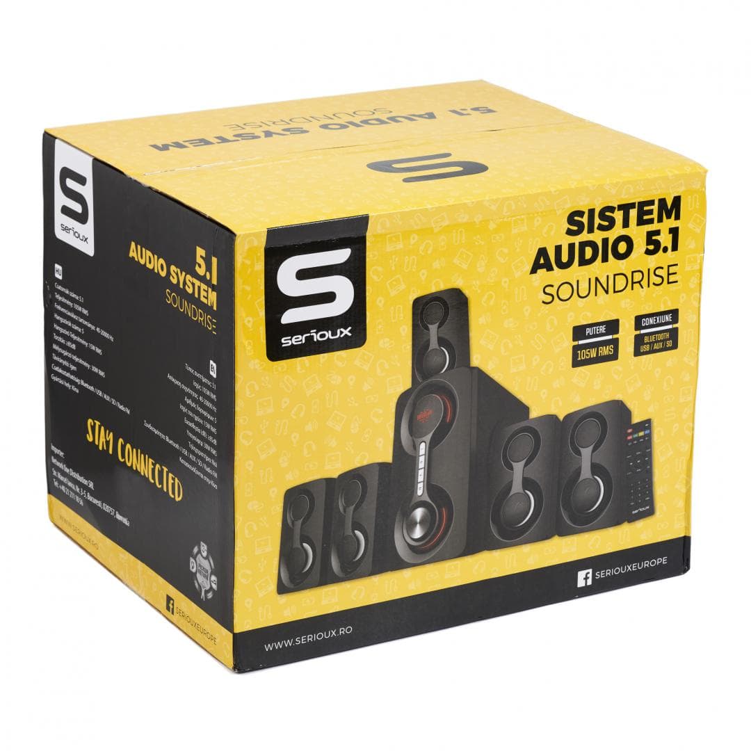Boxe Serioux 5.1 SoundRise 51105W, putere totala 105W RMS, tip - 3