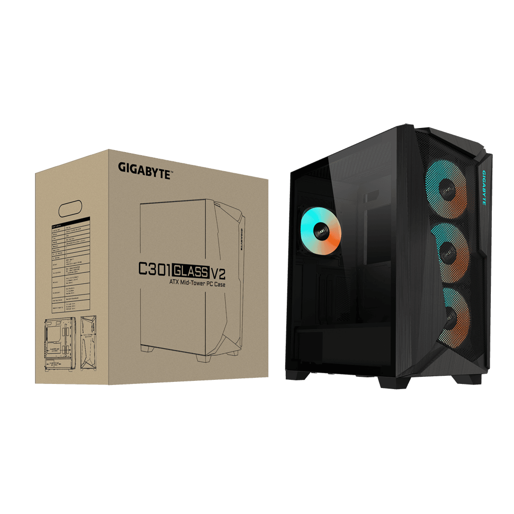 Carcasa GIGABYTE C301 GLASS, Mid Tower, Black - 8