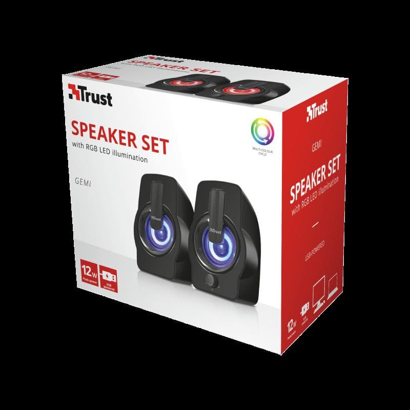 Boxe Stereo Trust Gemi RGB 2.0 Speaker, 6W, negru - 4