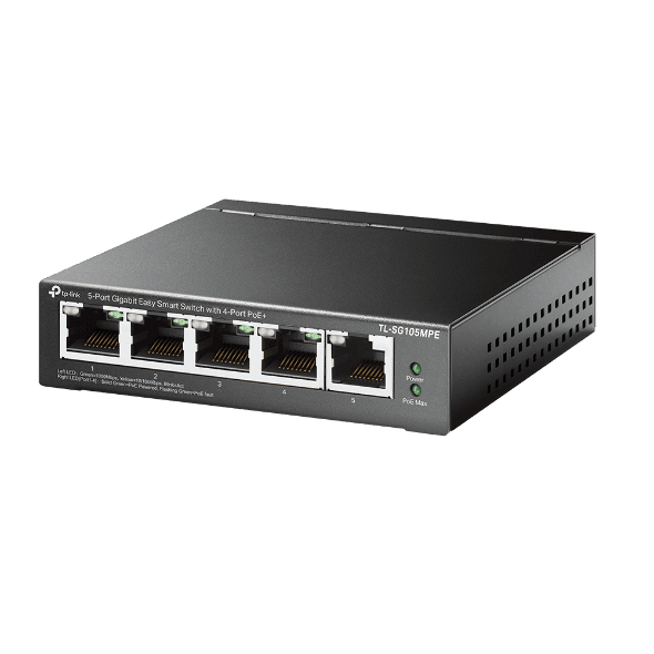 "5-Port Gigabit Easy Smart Switch with 4-Port PoE+ PORT: 4×