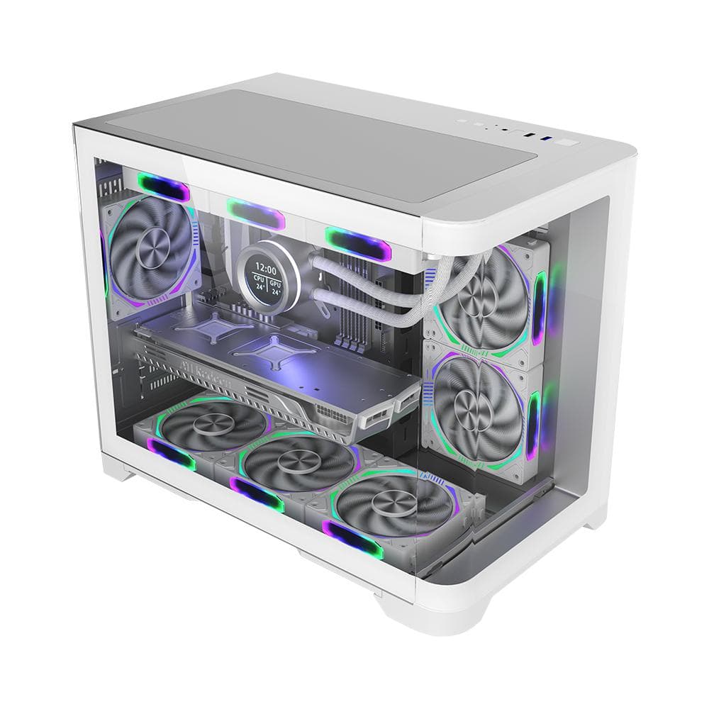 Carcasa 1STPLAYER UV6-WH, RGB, Cube Tower, White - 2