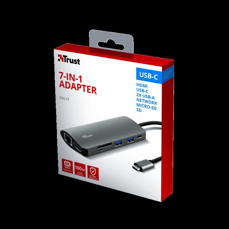 Hub USB Trust Dalyx, 7 porturi USB-C, negru - 10