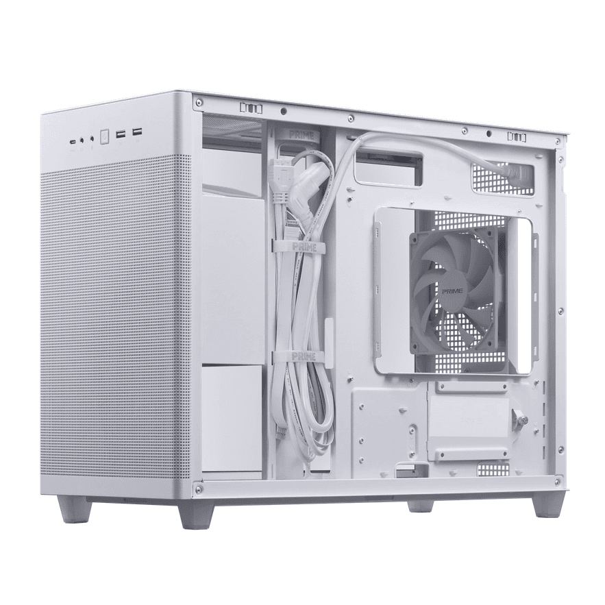 Carcasa ASUS AP201 PRIME CASE TG WHITE, Nu, Mini Tower, - 2