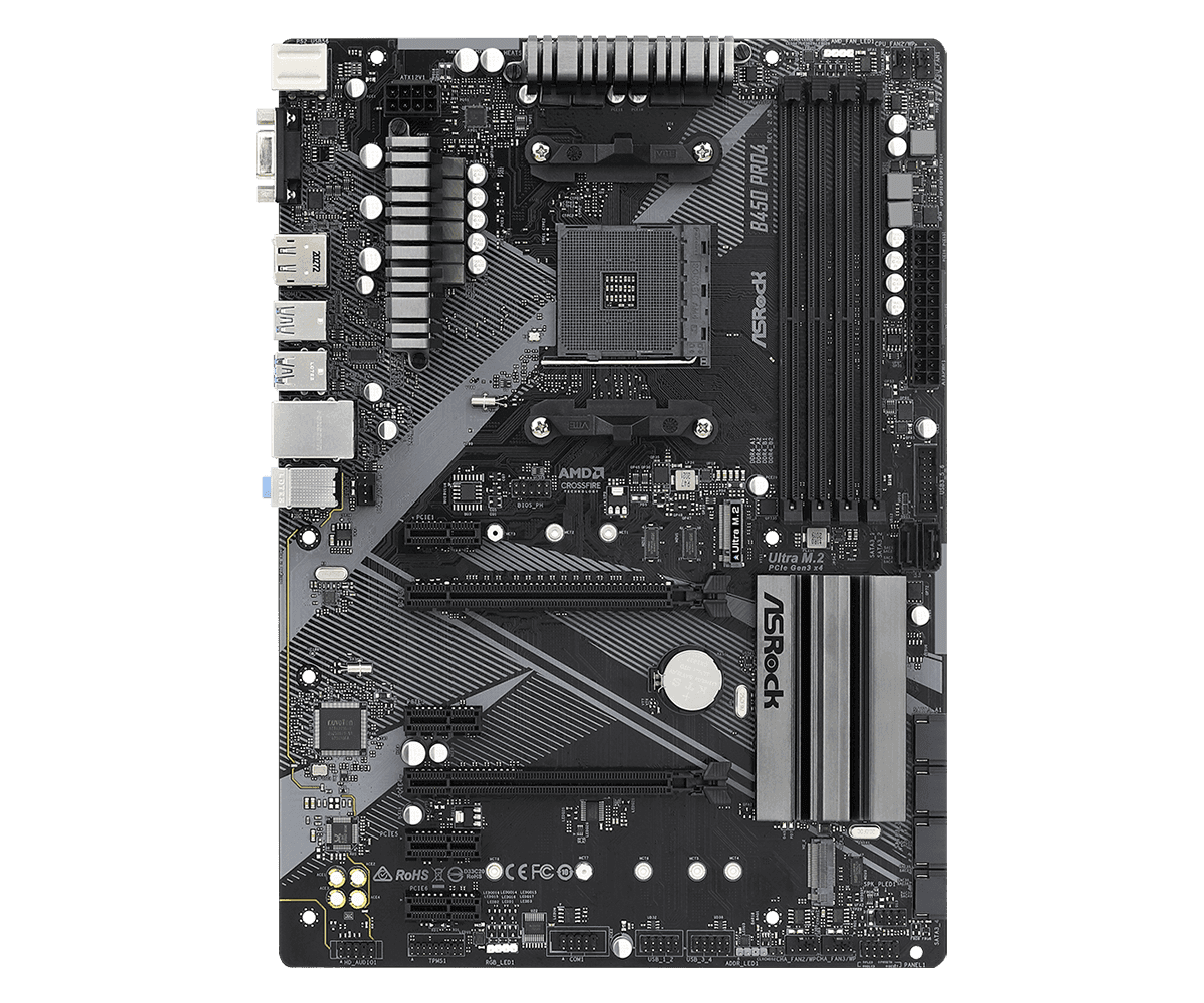 Placa de baza ASRock B450 Pro4 R2.0, Socket AM4, DDR4, - 3
