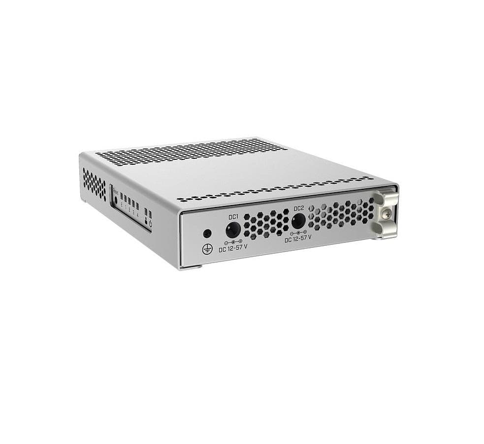 Mikrotik Cloud Router Switch, CRS305-1G-4S+IN; 4XSFP+, 1XGE, dual DCJacks, for