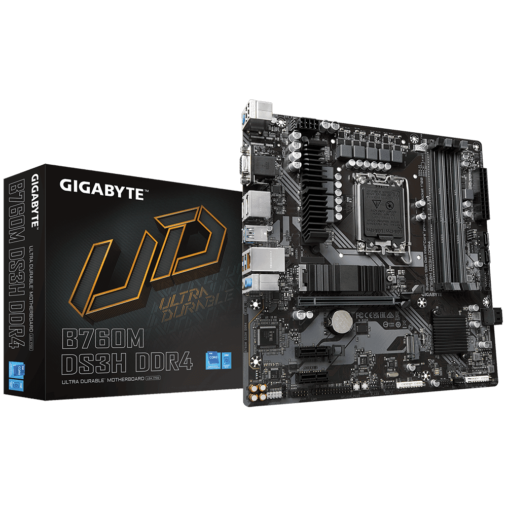 Placa de baza Gigabyte B760M DS3H, Socket 1700, DDR4, Micro-ATX
