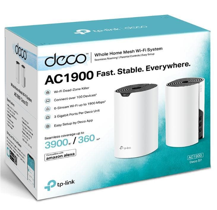 TP-Link Sistem Mesh Wi-Fi pentru întreaga casă AC1900, DECO S7(2- - 2