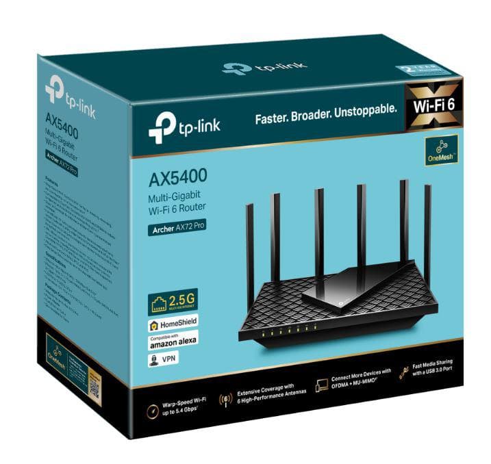 TP-LINK AX5400 Dual-Band Gigabit WI-FI6 Router, ARCHER AX72 PRO, Standarde - 4