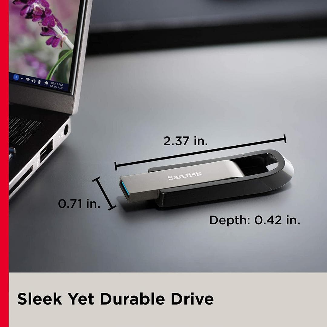 Memorie USB SanDisk Extreme Go 64 GB, USB 3.1, Metallic - 3