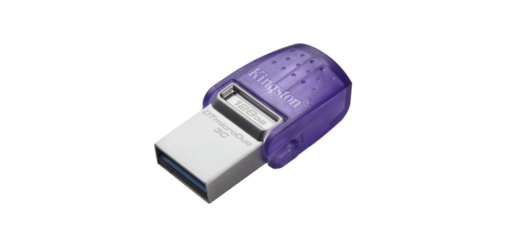 Memorie USB Kingston microDuo 3C 128 GB, USB 3.0, Purpuriu - 2