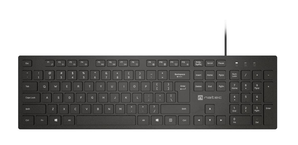 Tastatura Natec Herring Slim, membrana, lungime cablu 150cm, 105 taste,