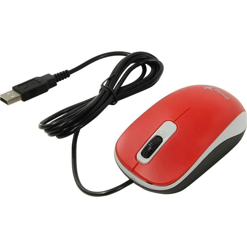 Mouse Genius cu fir, optic, DX110, 1200dpi, rosu, plug and - 2