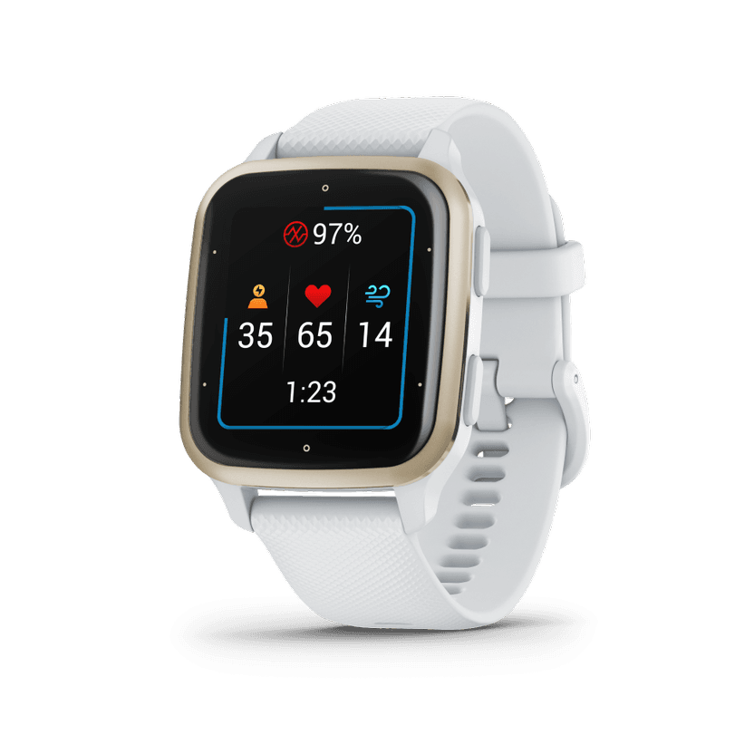 Ceas Smartwatch Garmin Venu SQ2 - Cream Gold Bezel with