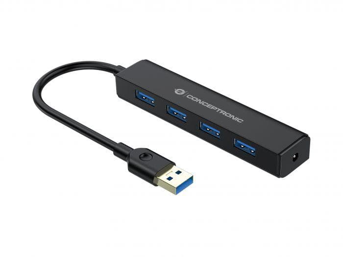 CONCEPTRONIC C4PUSB3 4-Port USB 3.0 Hub with Power Jack, 23.5 - 2