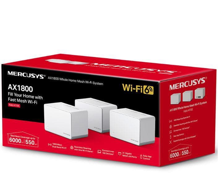 Mercusys AX1800 Whole Home Wi-Fi system HALO H70X(3-PACK),wi-fi 6 Dual-Band, - 4