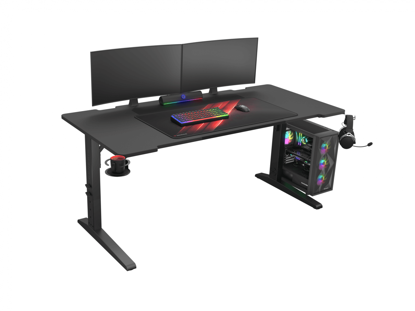 Birou gaming Genesis Holm Modular 160, material lemn/metal, reglabil pe - 5