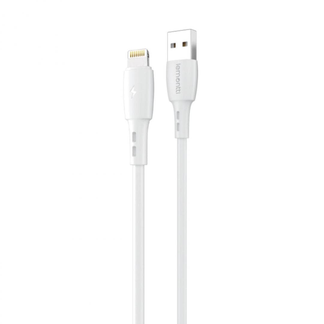 Cablu Wind Lemontti USB-A la tip Lightning, lungime 0.5m, alb