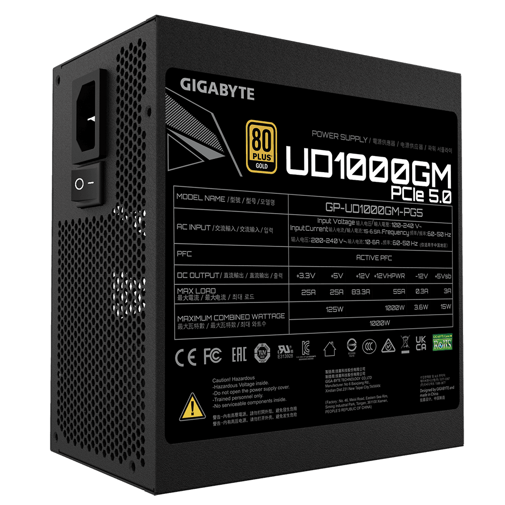 Sursa GIGABYTE UD1000GM PG5, 80 PLUS Gold, 1000 W - 5