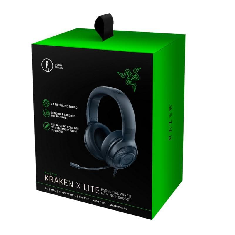 Casti Gaming Head-band RAZER Kraken X Lite, Wired, Noise-canceling, Negru - 2