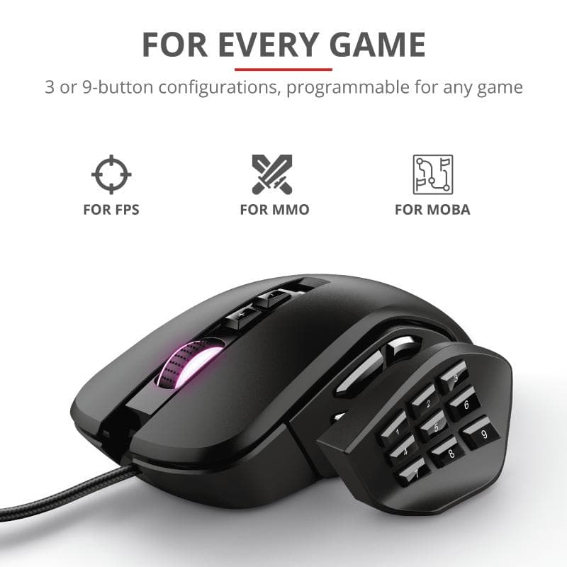 Mouse Trust GXT 970, Gaming Mouse, negru - 10