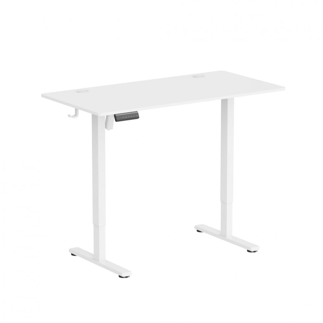 Birou Ascend cu reglare inaltime electric, alb, 1200x600x730~1180 mm, Capacitate