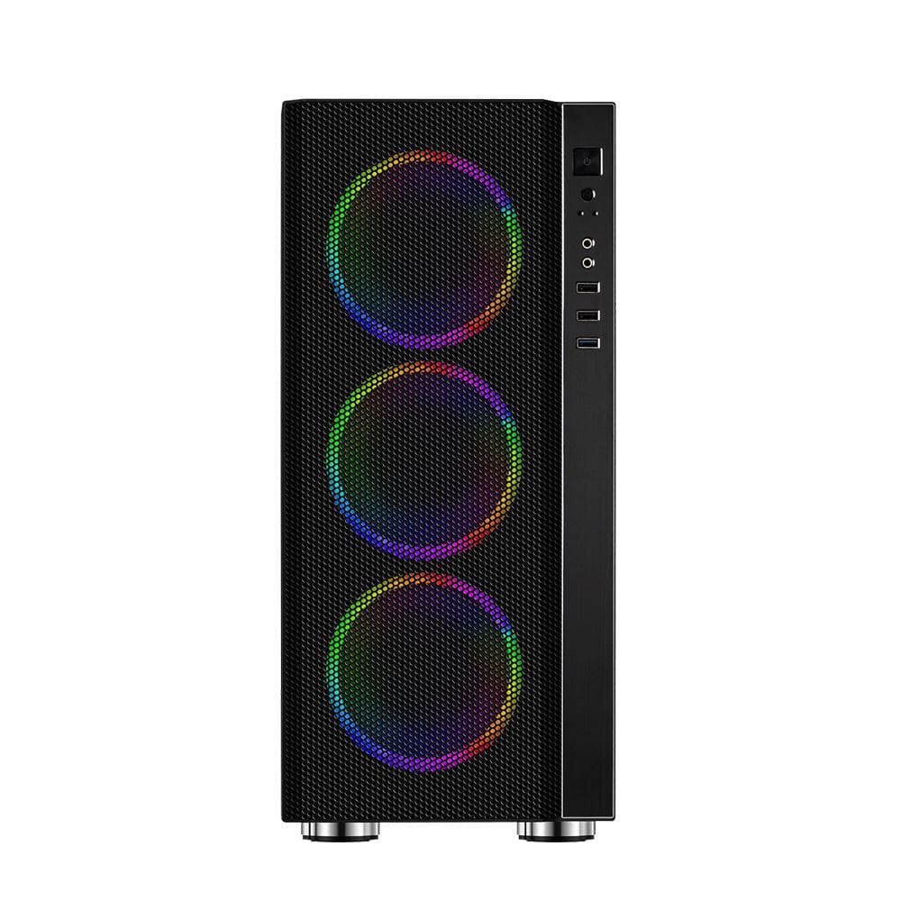 Carcasa SPACER SPCS-GC-RAINBOW, RGB, Mid Tower, Black - 2