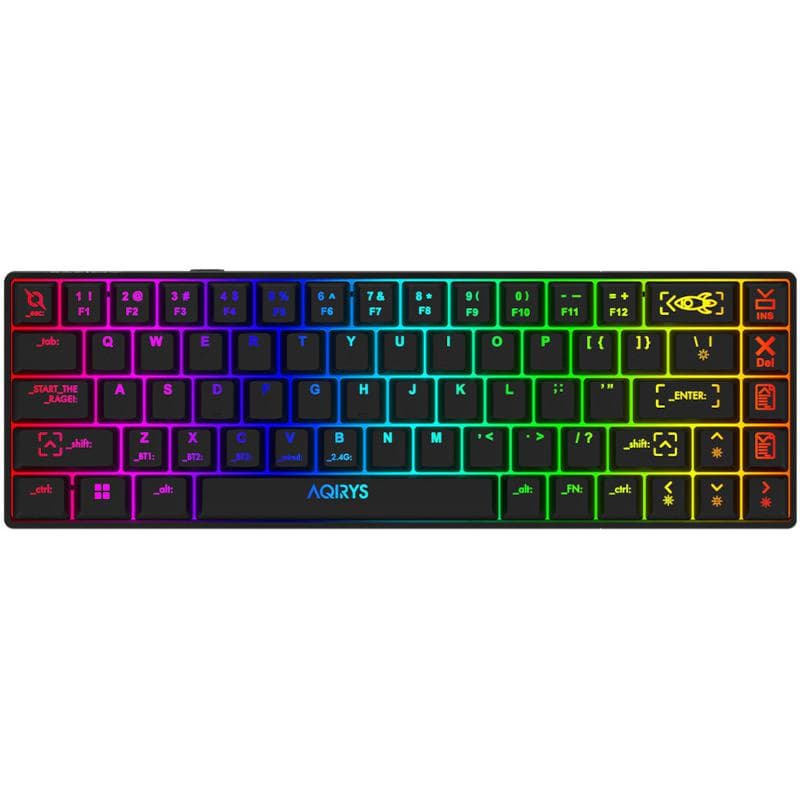 Tastatura mecanica 65% AQIRYS Mira, wireless/bluetooth/wired, switch-uri Outemu Red, 68