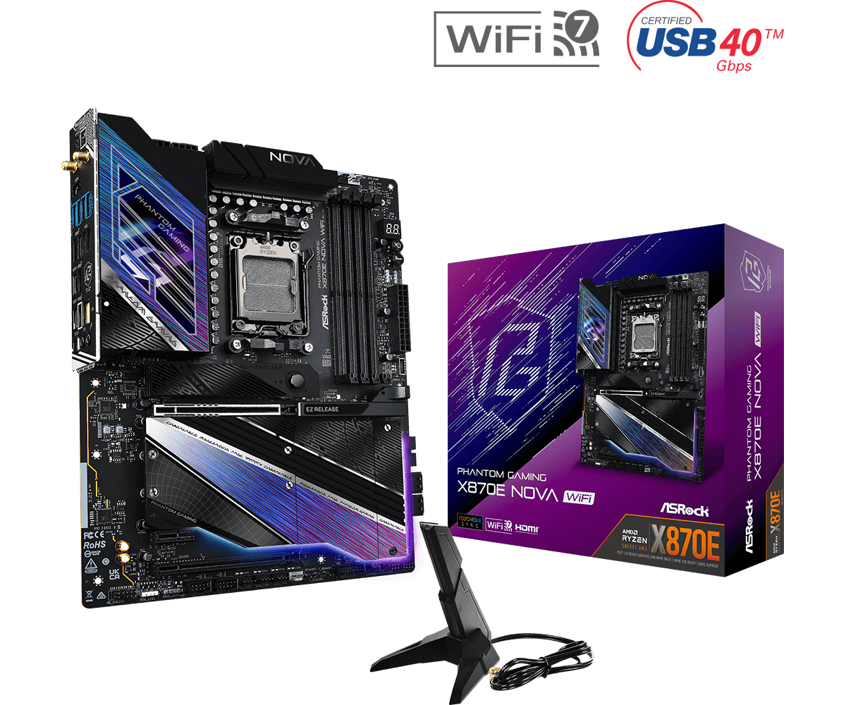 Placa de baza ASRock X870E NOVA WIFI, Socket AM5, DDR5,