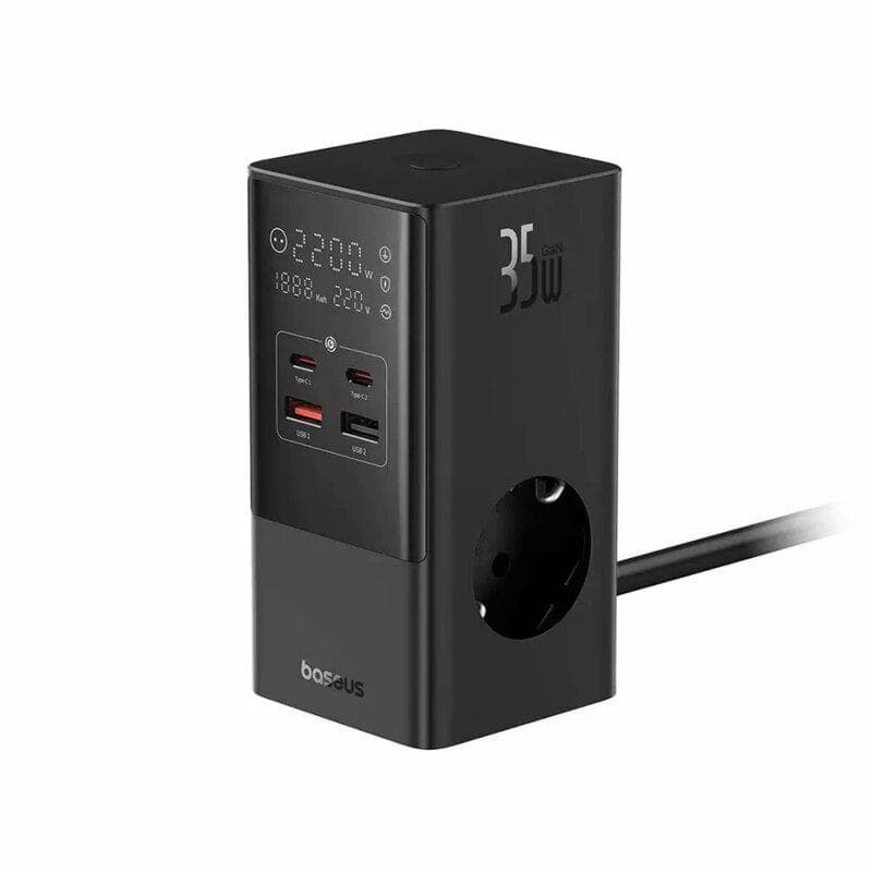 Incarcator retea Baseus PowerCombo Tower Digital Powerstrip, Quick charge 35W, - 3