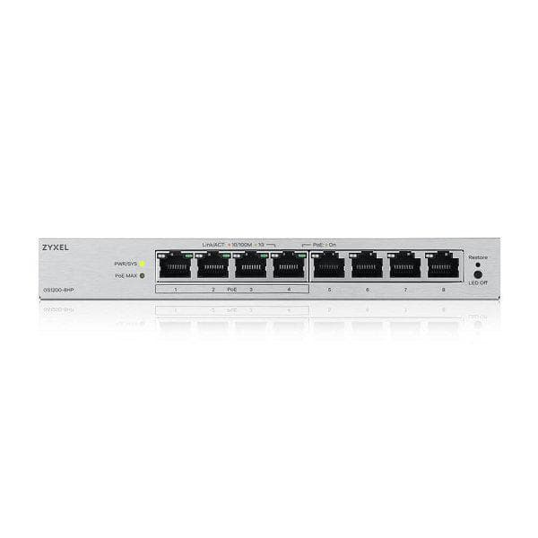 ZYXEL GS1200-8HPV3 8P 8-Port Gigabit PoE Web-Managed Switch - 4