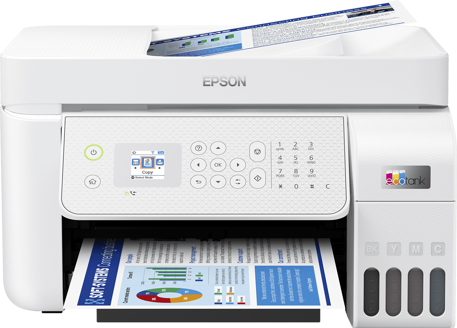 Multifunctional inkjet color Epson EcoTank CISS L5316, culoare: alb, dimensiune