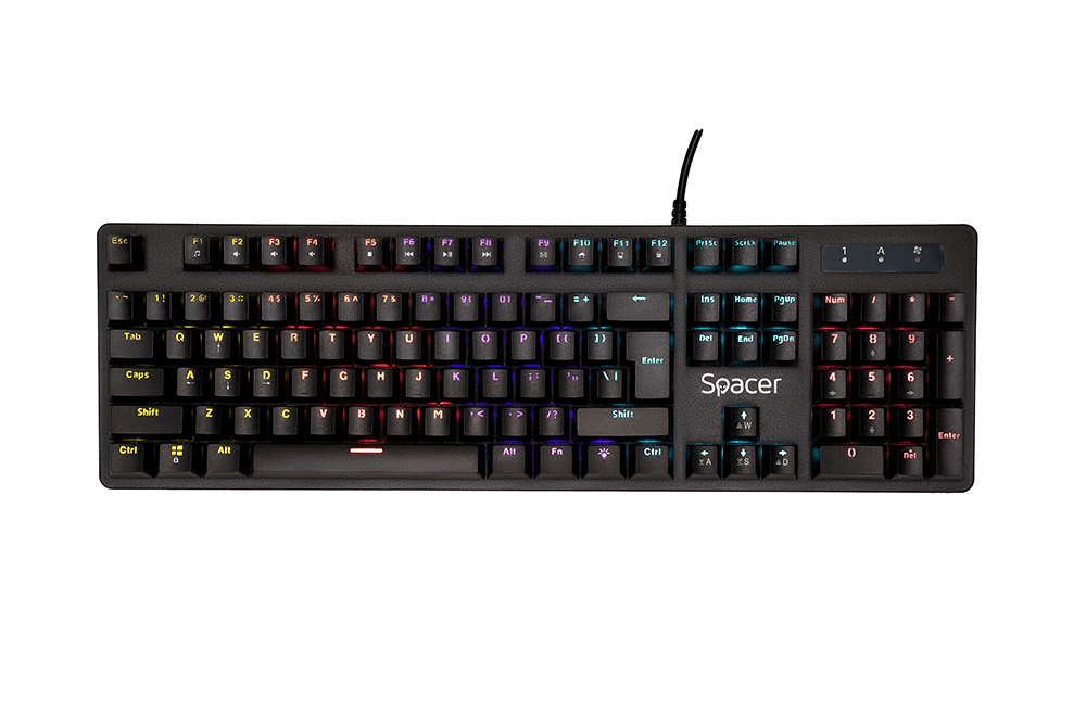 Tastatura Spacer WARRIOR cu fir, USB, switch-uri mecanice albastre, 50 - 2