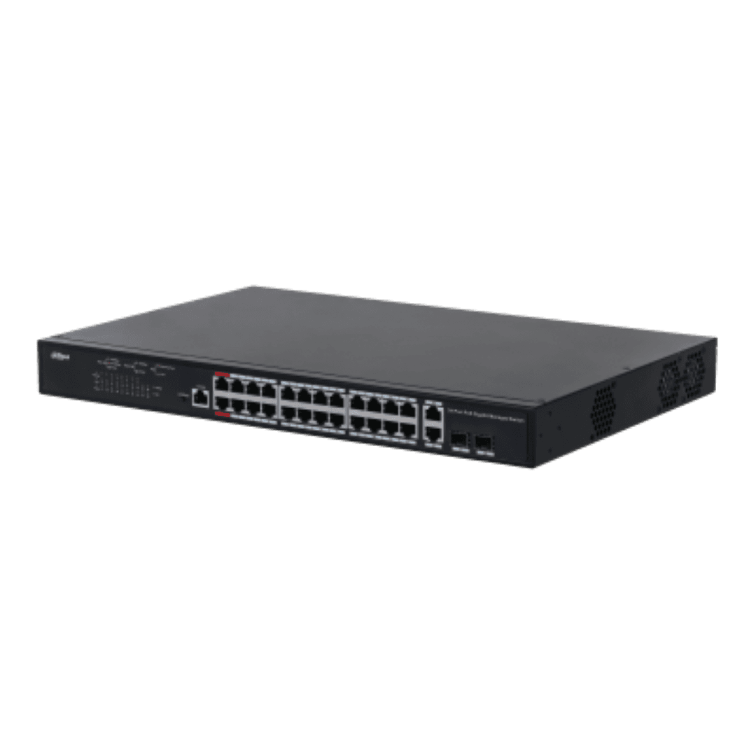 Dahua managed switch 26 porturi, 24 porturi POE, Interfata:24 x
