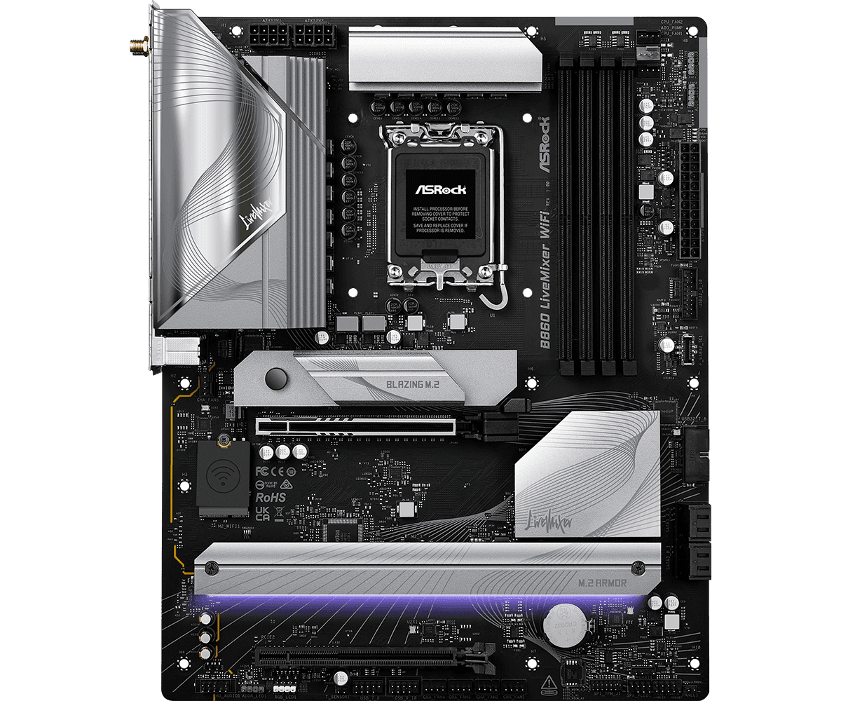 Placa de baza ASRock B860 LiveMixer WiFi, Socket 1851, DDR5, - 2